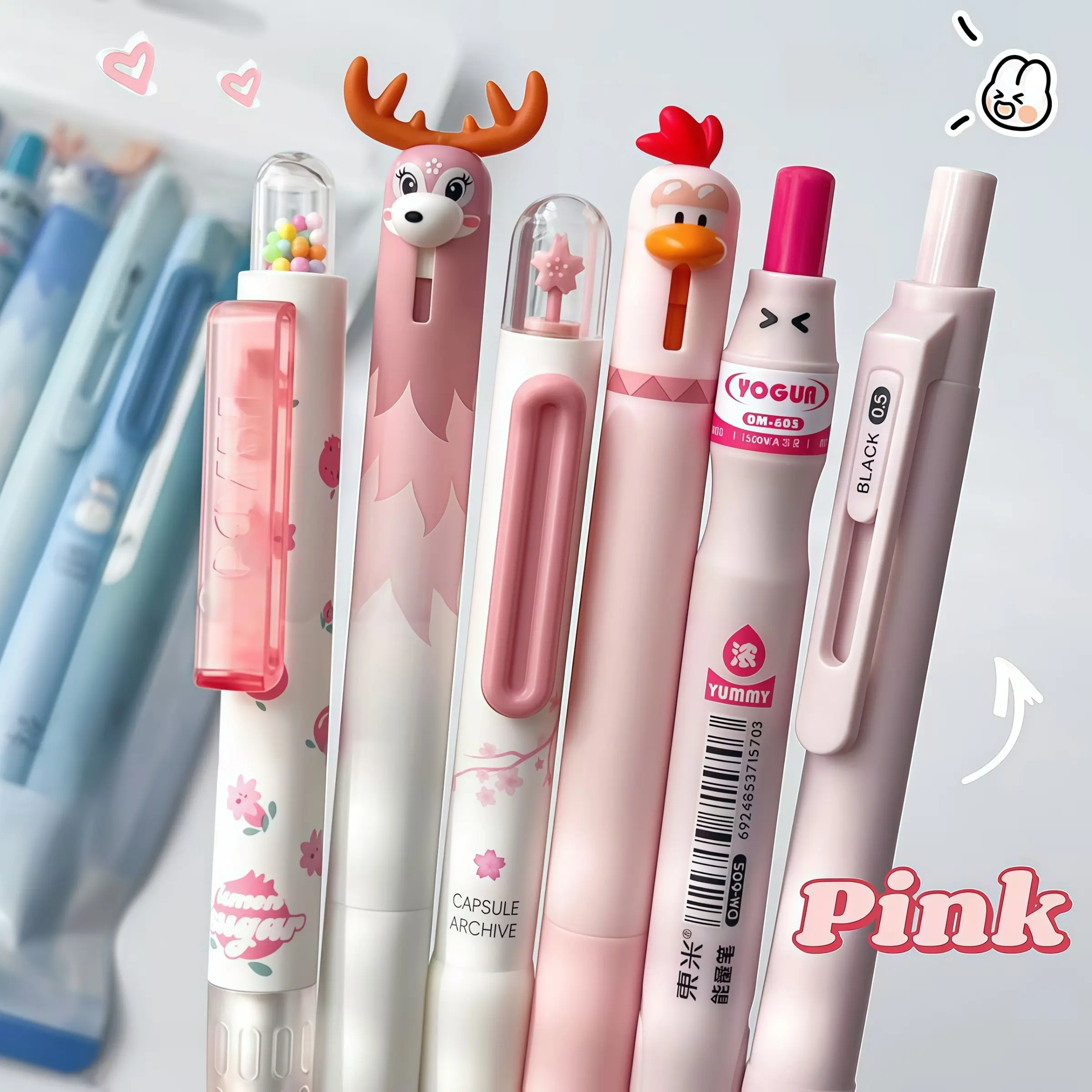 6pcs Gel Pens,Quick Dry Black Gel Ink Pens, 0.5mm Fine Point Smooth Writing Pens for Journaling and Note Taking, Cute Aesthetic Pens for Women & Men. School,Office School Supplies, Gel Pen Set