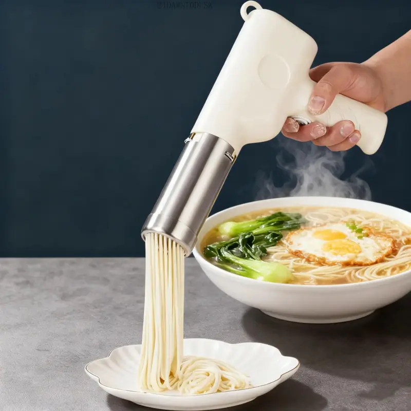 Electric Noodle Maker Portable Pasta Maker Machine With 5-In-1 Cordless Stainless Steel Mold Easy Homemade Noodles in Seconds Kitchen Utensils Set Detachable Square21DAWNTODUSK