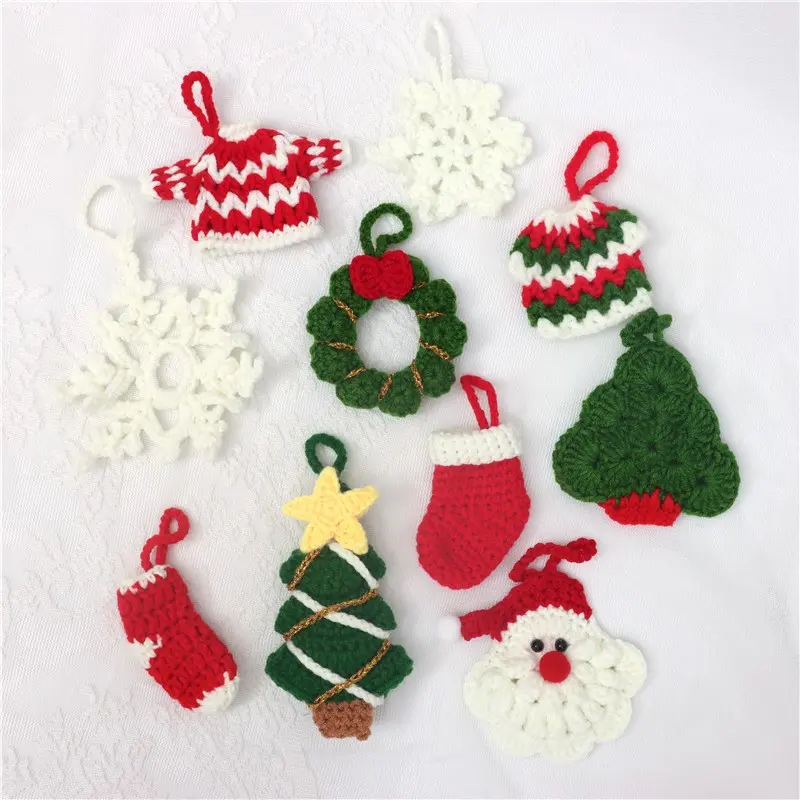 10-Piece Christmas Decoration Set, Santa Snowflake Tree Patterns, Reusable Holiday Decorations, Ideal for Home Office Festive Events