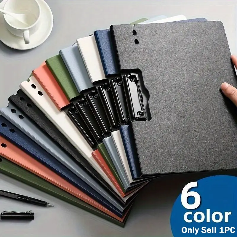 1pc A4 File Folders, Documents Organizer, Clipboard With Cover, Paper Folder For Business & School, Stationery & Office Supplies