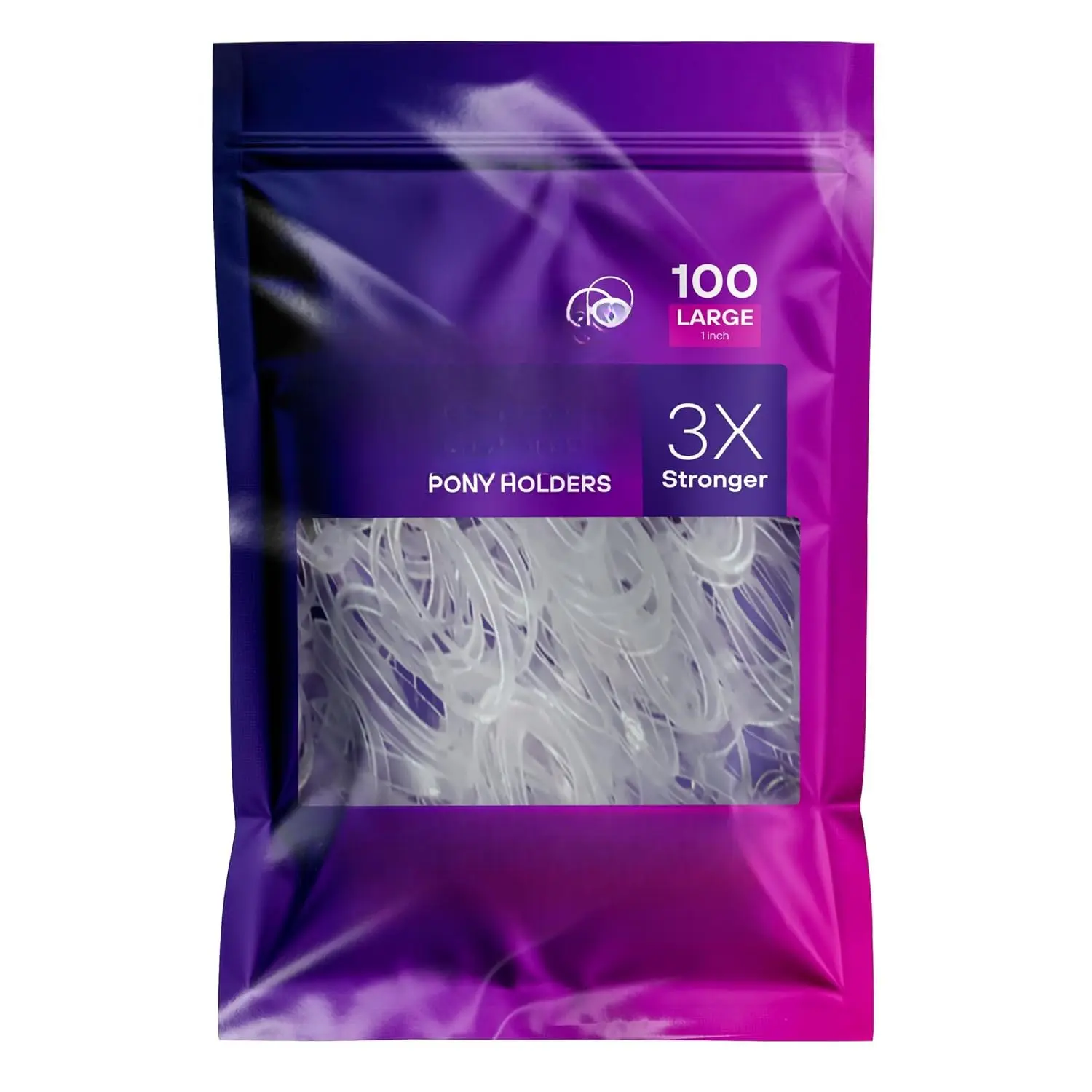 Clear Elastics 1 inch Hair Band Large for Thick or Thin Hair