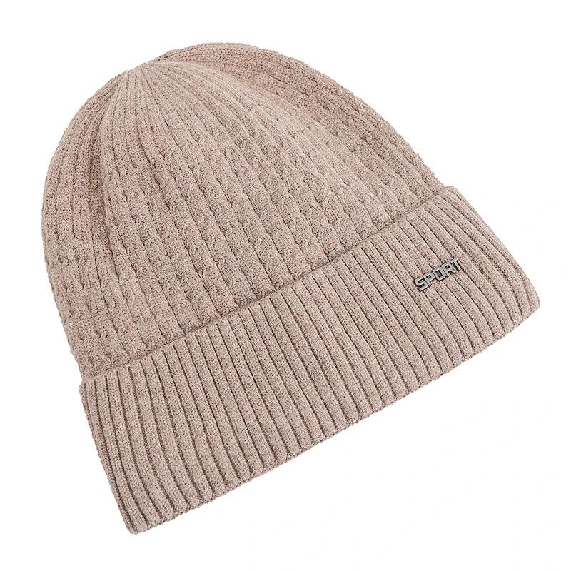 New Unisex Winter Hat Plush Fur Lined Warm Chic Cap Stylish Soft Beanie Hats For Men Women Thicken Ski Sports Knitted Hat