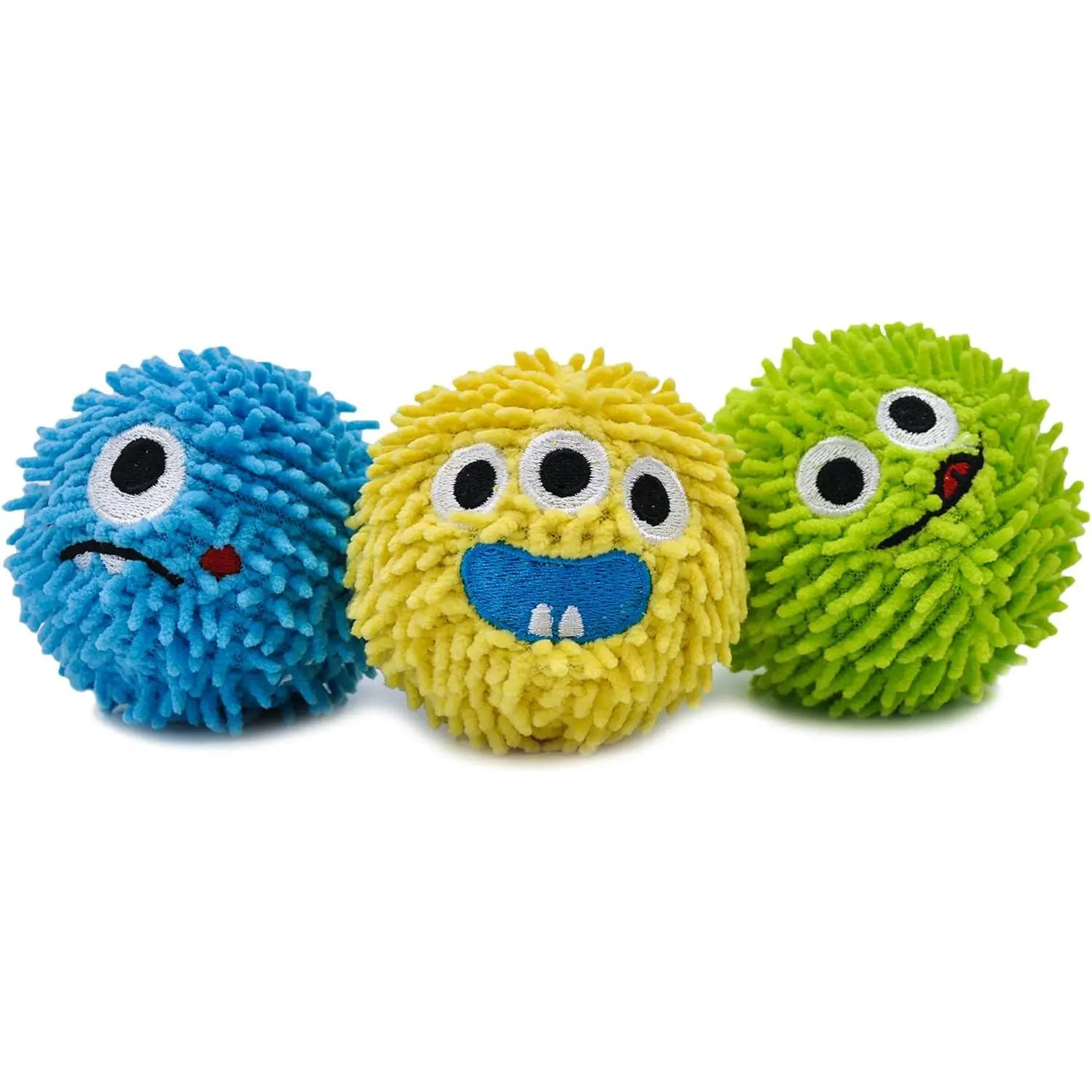 – Spiky   Balls (3-Pack) | Plush Squeaky Ball for Dogs, Small, Medium Breeds |No Stuffing, Interactive Fetch, Squeaky  Toys for Aggressive Chewers, Designed in