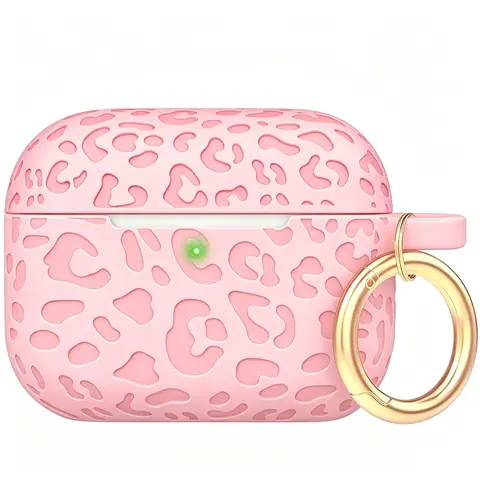 Engraved Case for AirPods 5th/4th (2026/2024) Protective Leopard Pattern Case Silicone with Keychain