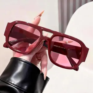5PCS 2026 Retro Double Bridge Vintage 70s Square Sunglasses for Men and Women, UV400 Protection, Men's Sunglasses, Sunglasses Sports Eyewear