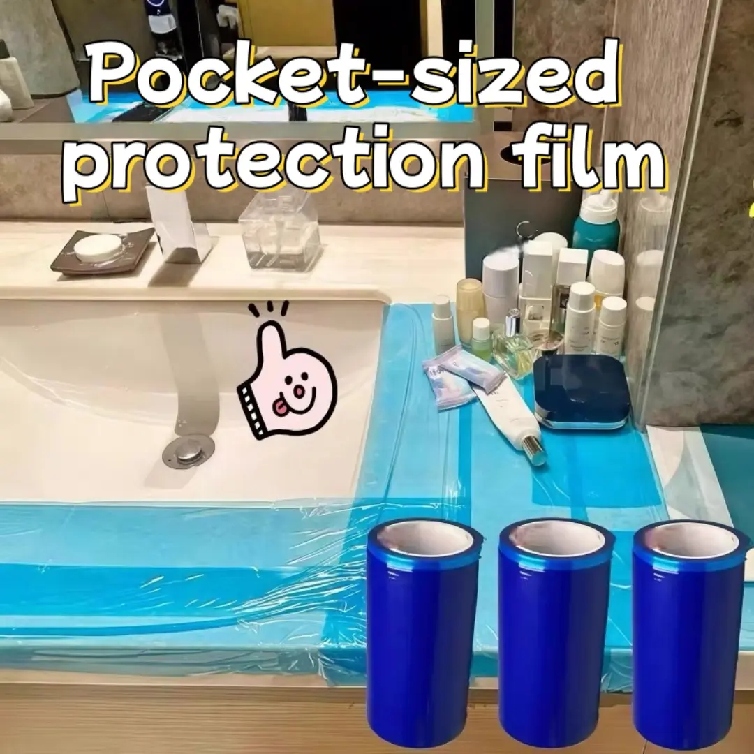 Disposable Hygiene Film – Dental Blue Film, Toilet Seat & Bathtub Barrier Sheet Against Germs and Dirt for Travel, Hotel & Hygiene-Conscious Users