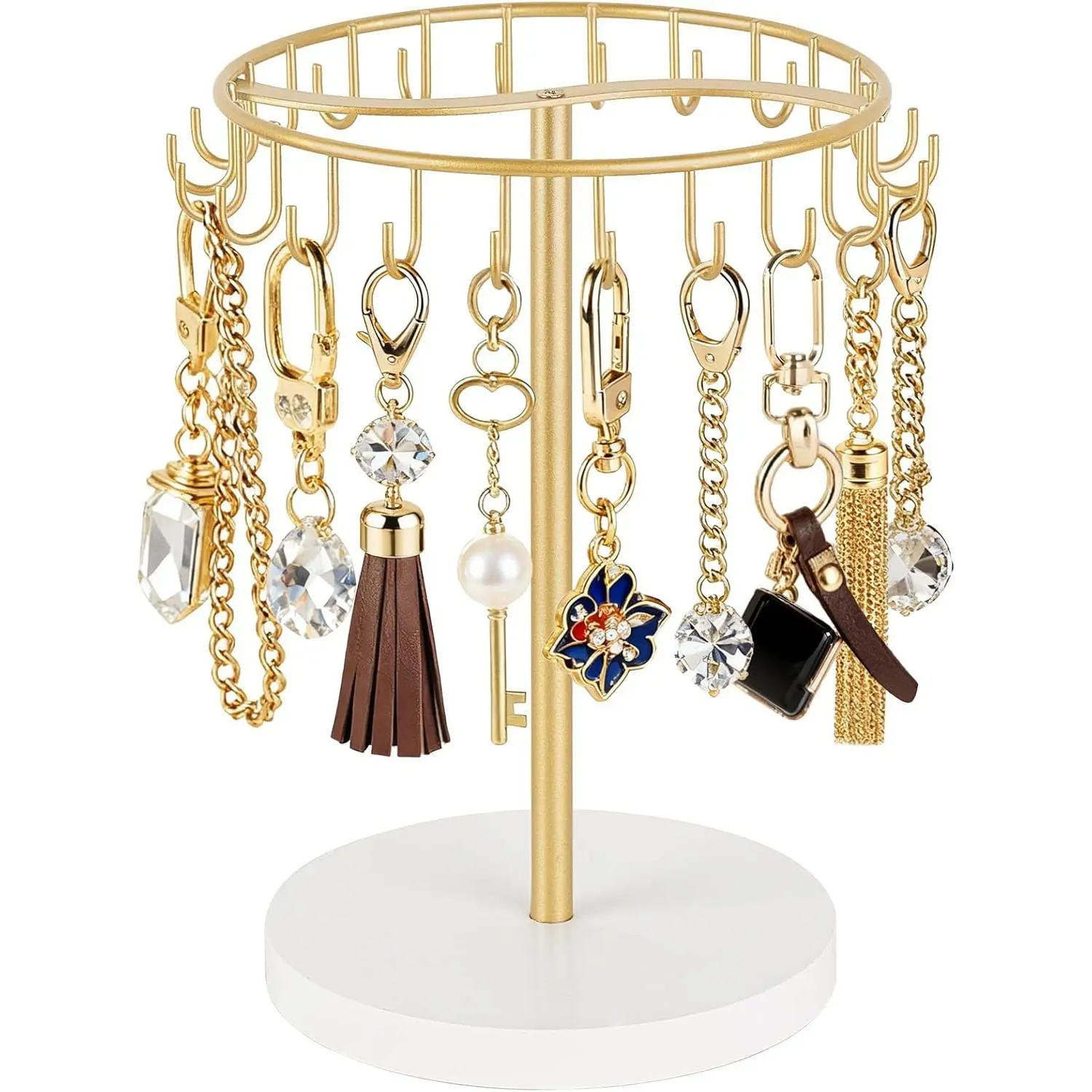 Display Stand for Vendor, Metal Bracelet Holder Organizer Hand Sanitizer  Display with 22 Hooks Storage Keychains Bracelet for Study Desk Entryway Decor,