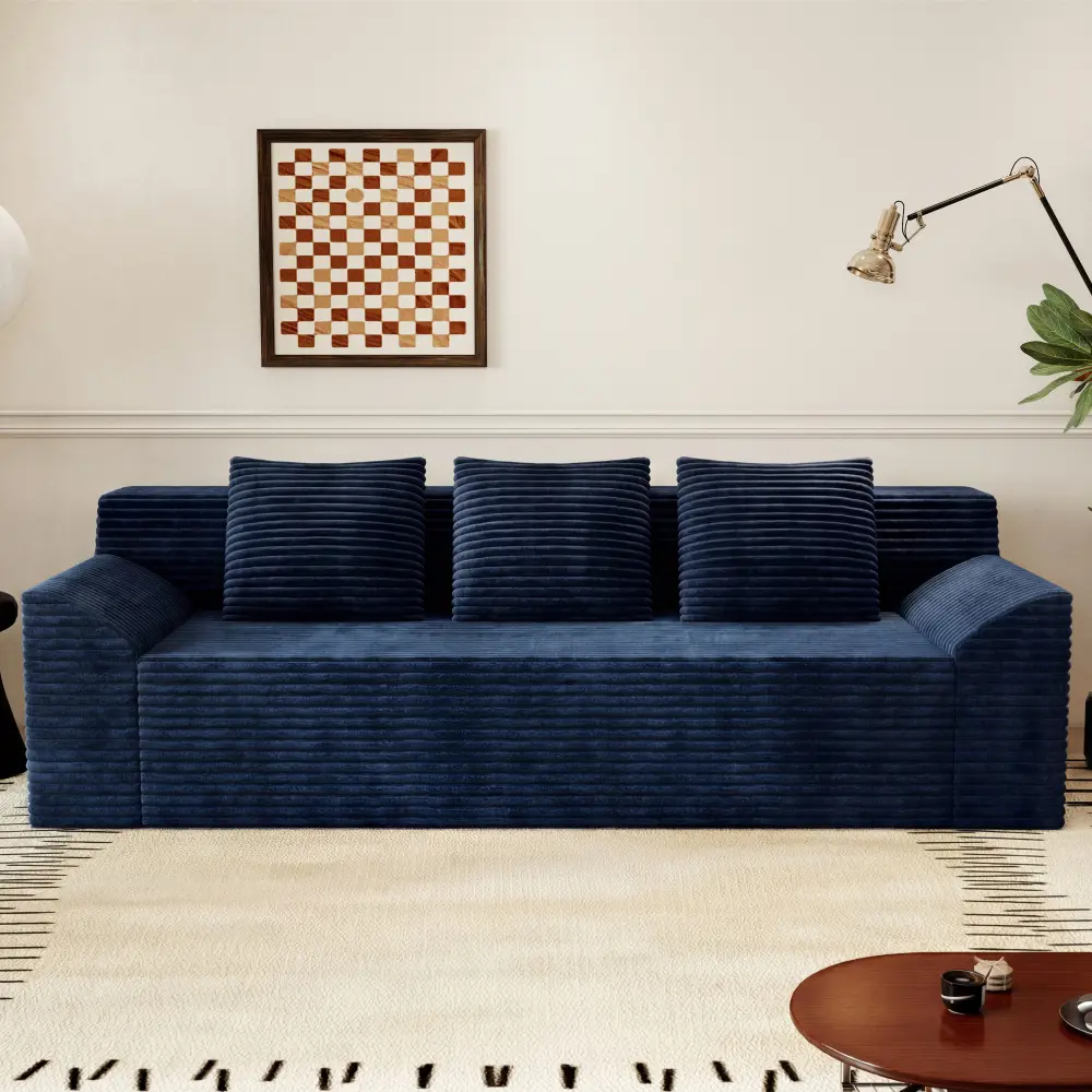 71" 3 Setaser Sofa, Corduroy Fabric, Deep Seat Couches, Comfy Loveseat Sofa, No Assembly, 1pcs for Living Room, Bedroom, Conference Room, Apartment