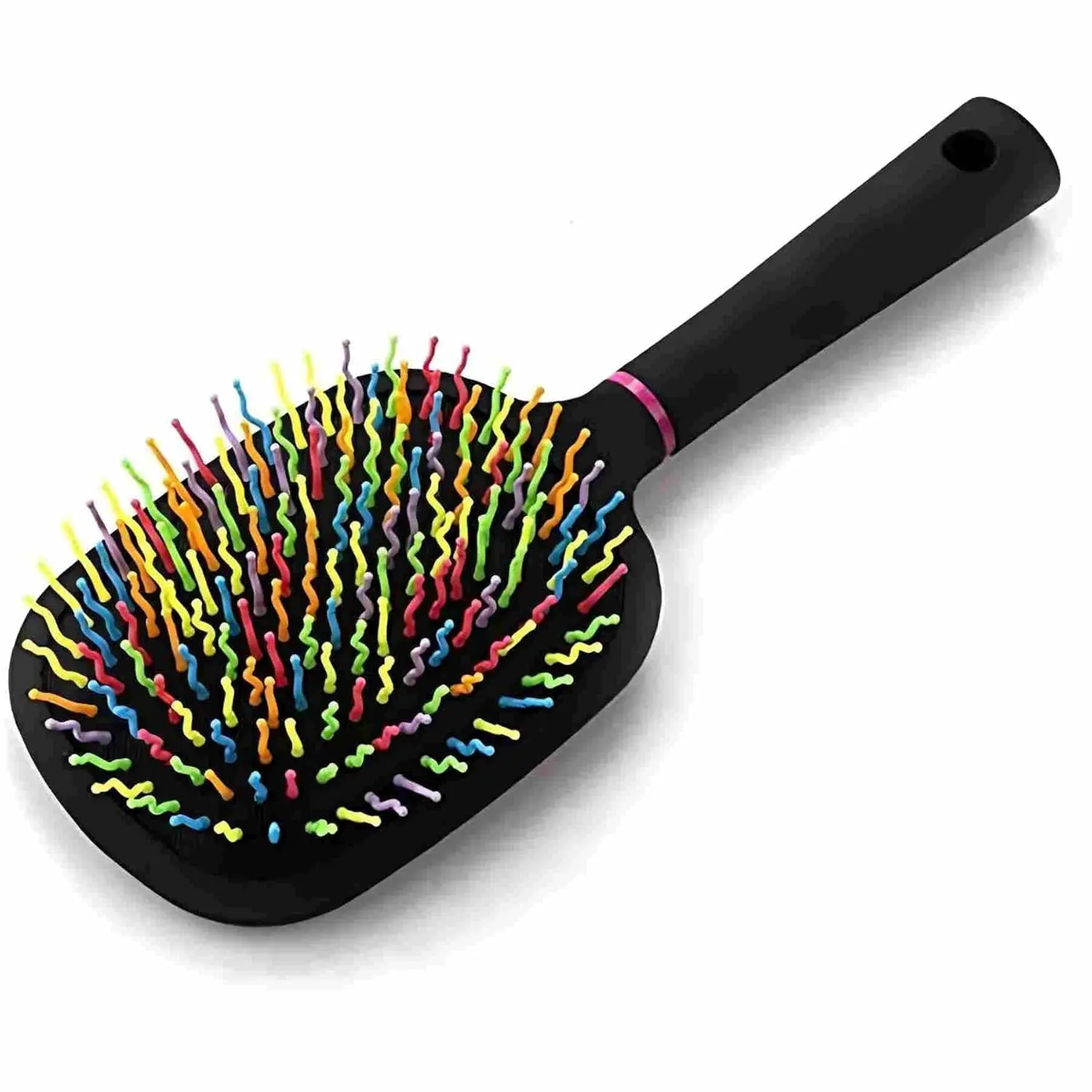 1000RB Rainbow Paddle Mane and Tail Brush Detangler Plastic Forky Comb for Horses