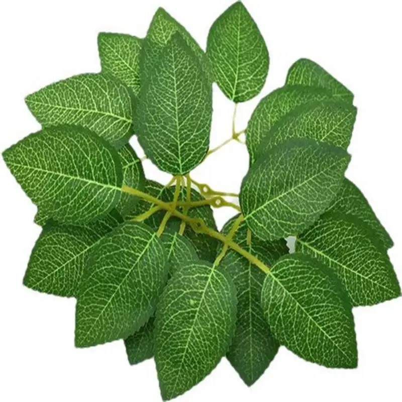 Realistic Silk Printed Leaf Rose Leaves, Six-Petal Forest Style Wedding DIY Craft Accessories, Living Room Decor
