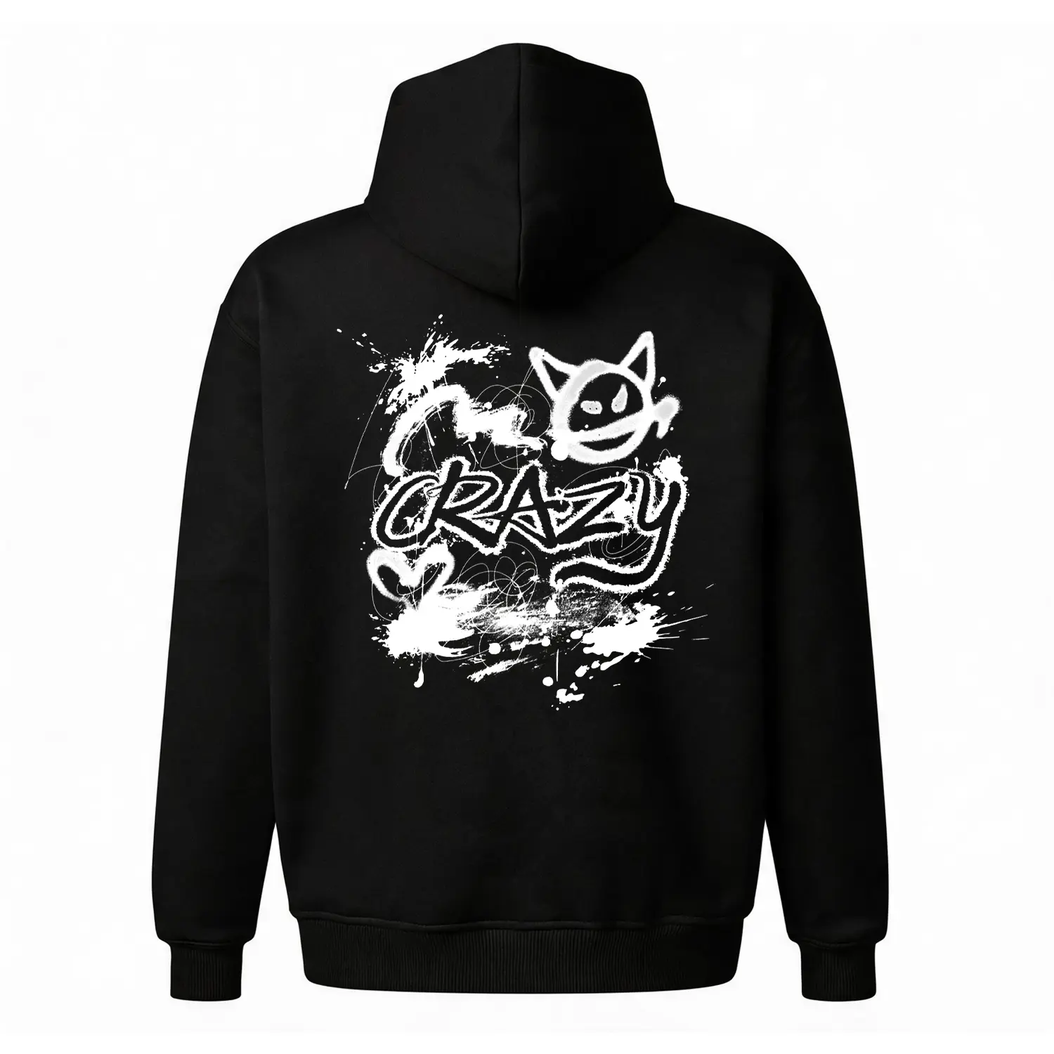 Y2K Hoodie Retro 90s Style Graphic Hoodie, Crazy Graffiti Ink Splatter Streetwear Hoodie. Unisex Oversized Baggy Fleece Hoodie, Cozy Comfortable Life Hoodie & Casual Loungewear. Cheap Everyday Wear, Versatile Comfy Outfit Birthday Gift Hoodie for Him/Her.