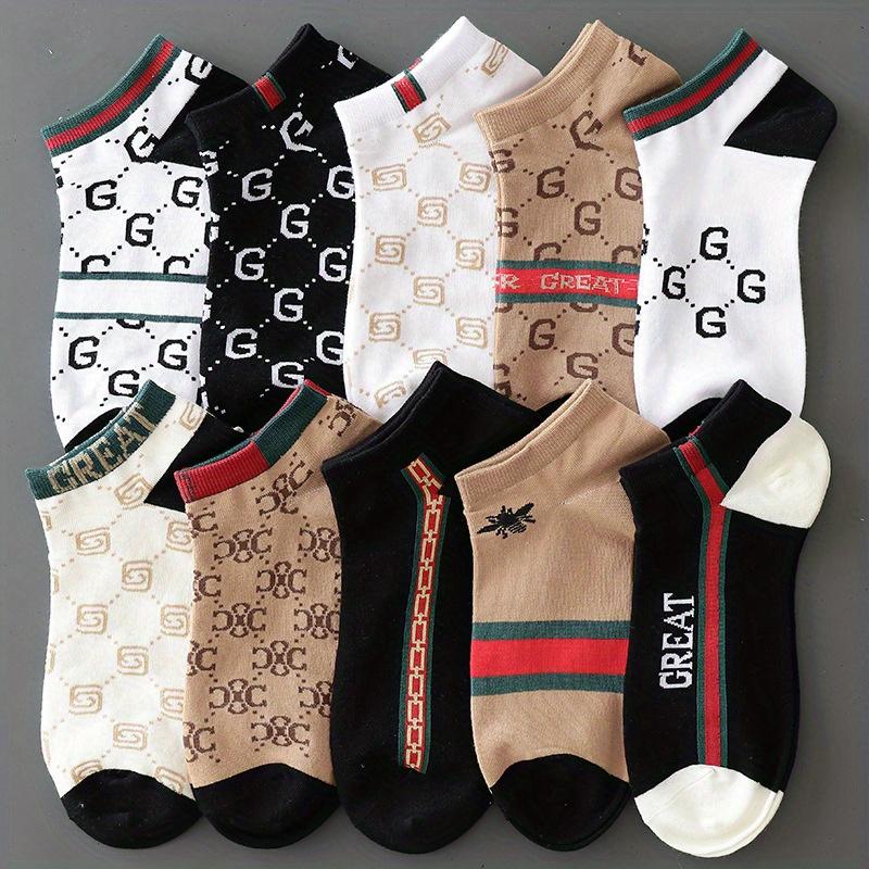 10/20 Pairs of Hot Selling Men's Fashionable, Elastic, Comfortable, Breathable Boat Shaped Low Cut Knitted Ankle Socks, Sports Socks, Suitable for Daily Outdoor Activities and Holiday Gifts Menswear Tropical SpringStatements