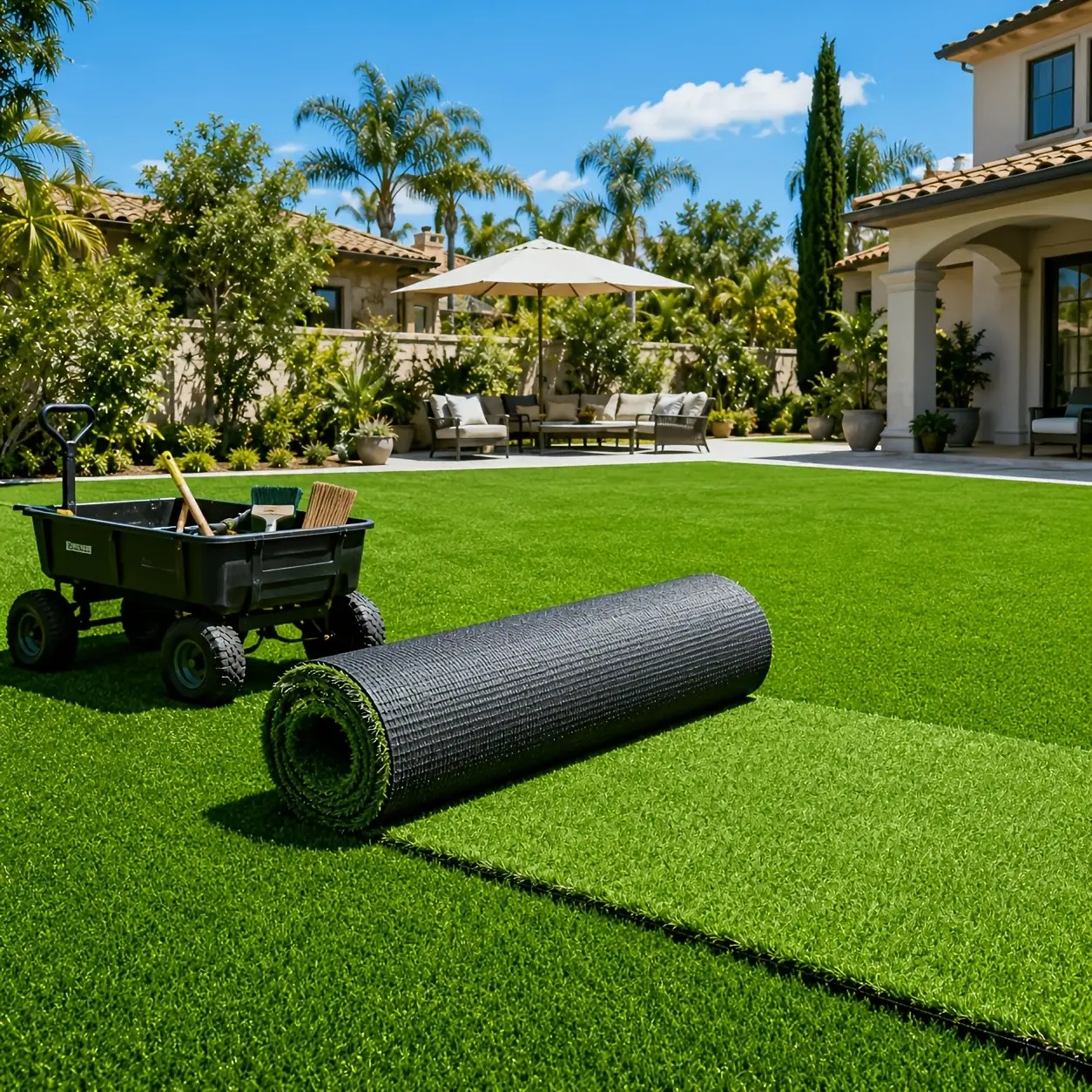 Outdoor Artificial Grass, Fake Turf for Courtyard, Balcony, Terrace, Roof Garden, Soft and Realistic, Customizable, Decor, Ideal for Kids, Pets, Weddings