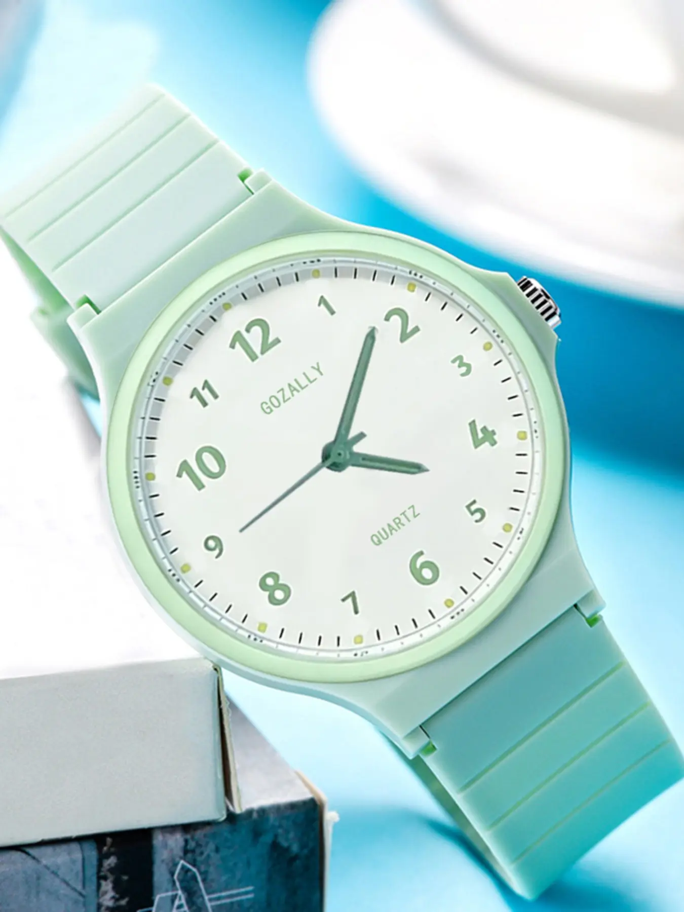Unisex Student Exam Round Face Watch, Simple Fashion Breathable Silicone Strap, Digital Silent Quartz Watch, Analog Quartz Watch, Korean Style Bestseller