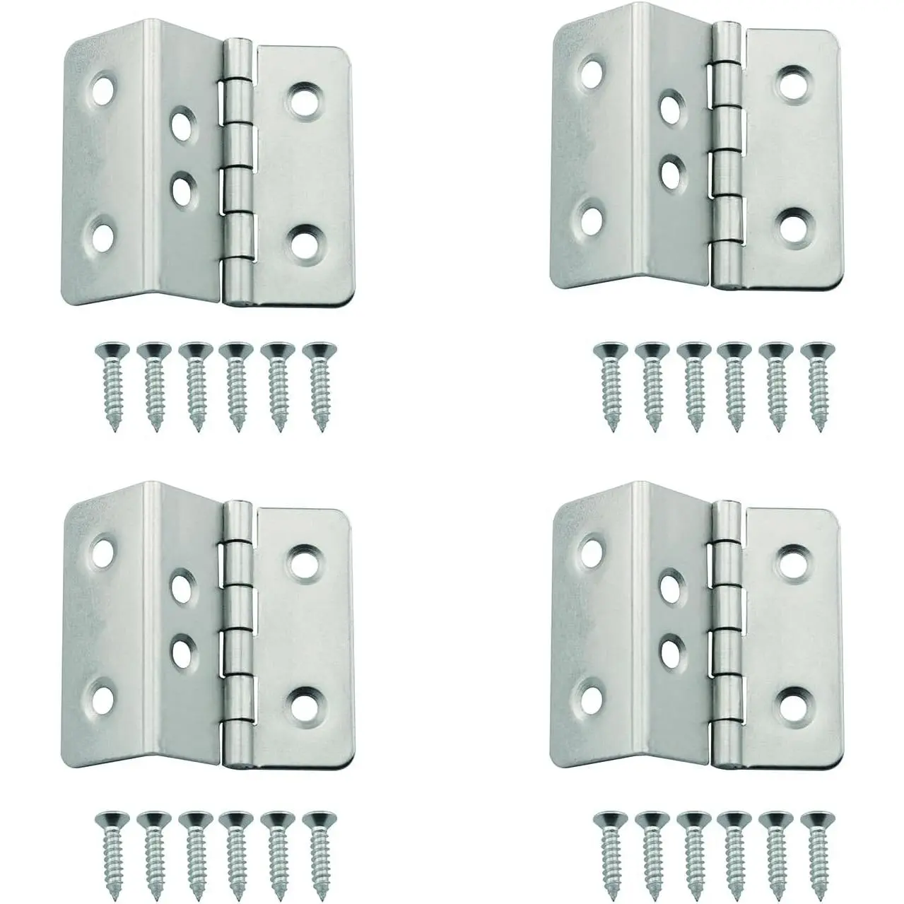 4 count Three-Folding Folding Hinges, 41x15mm  Decorative Hinges with 24 Screws for Cabinet Door Luggage  Box Wooden Case Wardrobe