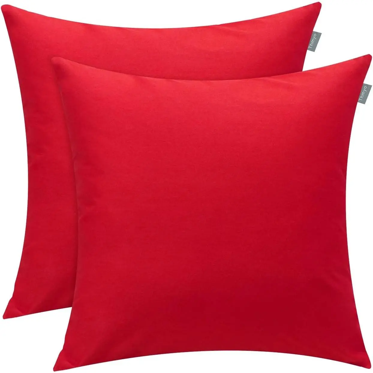 2 Pack Cotton Solid Decorative Square Throw Pillow Covers Christmas DIY Throw Pillowcase Blank Sublimation Pillow Cases Heat Transfer Pillow Covers Christmas Red Cushion Cover(18x18 inch)