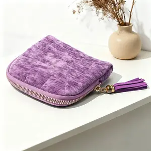Cute Textured Purple Jewelry Storage Pouch with Tassel | Crystal Bracelet Protector