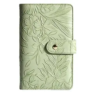 Vintage Floral Embossed PU Leather A5 Notebook, Snap Button Closure Journal, Elegant Design for Writing & Note-Taking