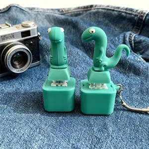 Cute Green Lizard Clicker Fidget Keychain with Realistic Sound, Interactive Stress Relief EDC Carry Gadget, Mini Sensory Toy Perfect Holiday & Daily Gift for Teen Boys Girls