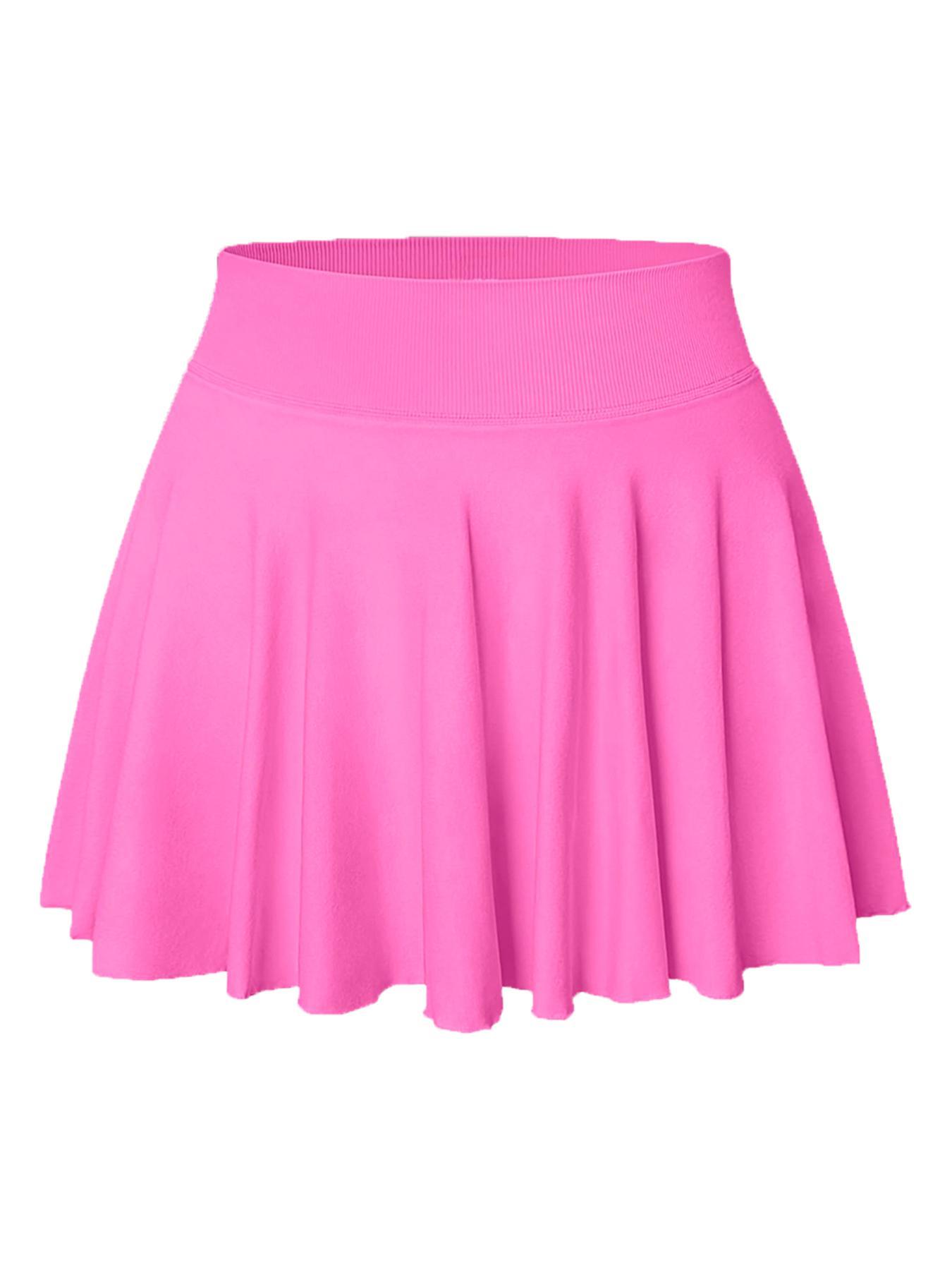 Women's Solid Color 2 in 1 High Waist Sports Skort, Comfy Breathable Skort for Tennis Golf, Ladies Sportswear for All Seasons Lightweight Athletic Skirts