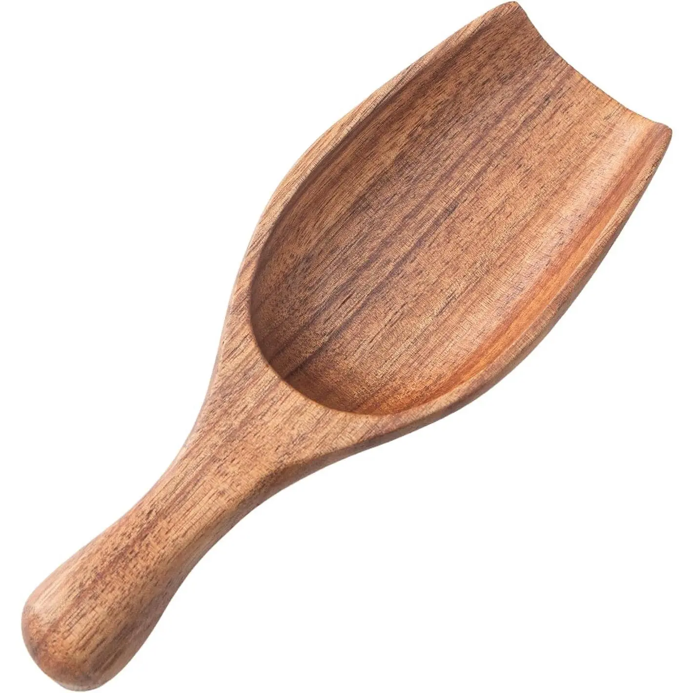 Large Wooden Scoop 1PCS - 6.3Inches Wood Scoop for Coffee Bean Sugar Tea Powder Bath Salt Laundry Detergent, Multipurpose Kitchen Flour Scoop for Big Jars Canisters