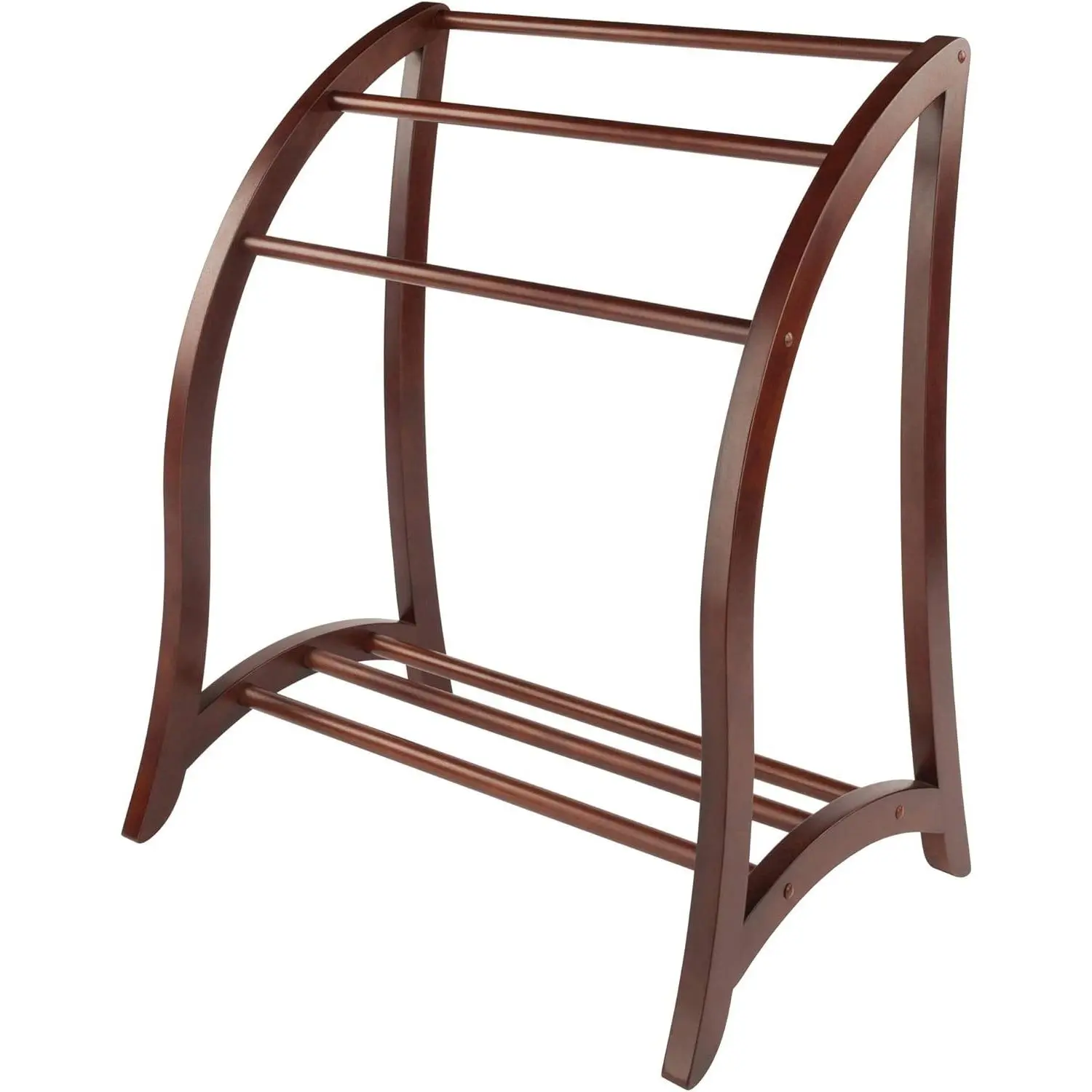 Quilt Rack with 3 Rungs, Antique Walnut (94036) | Elegant Quilted Blanket Storage for Living Room, Bedroom, Free Standing Towel Stand for Bathroom, Decorative Storage for Home