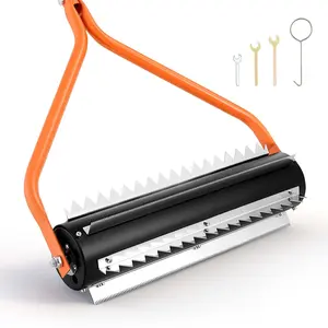 【DealsForYouDays】VEVOR Lake Weed Roller, 14.1 ft Stainless Steel Lake Pond Weed Removal Tool, Muck Razer Aquatic Sludge Tiller, Rid Roots and Muck Buildup, 6 Preassembled Stainless Steel Blades, 4 Aluminum Handles