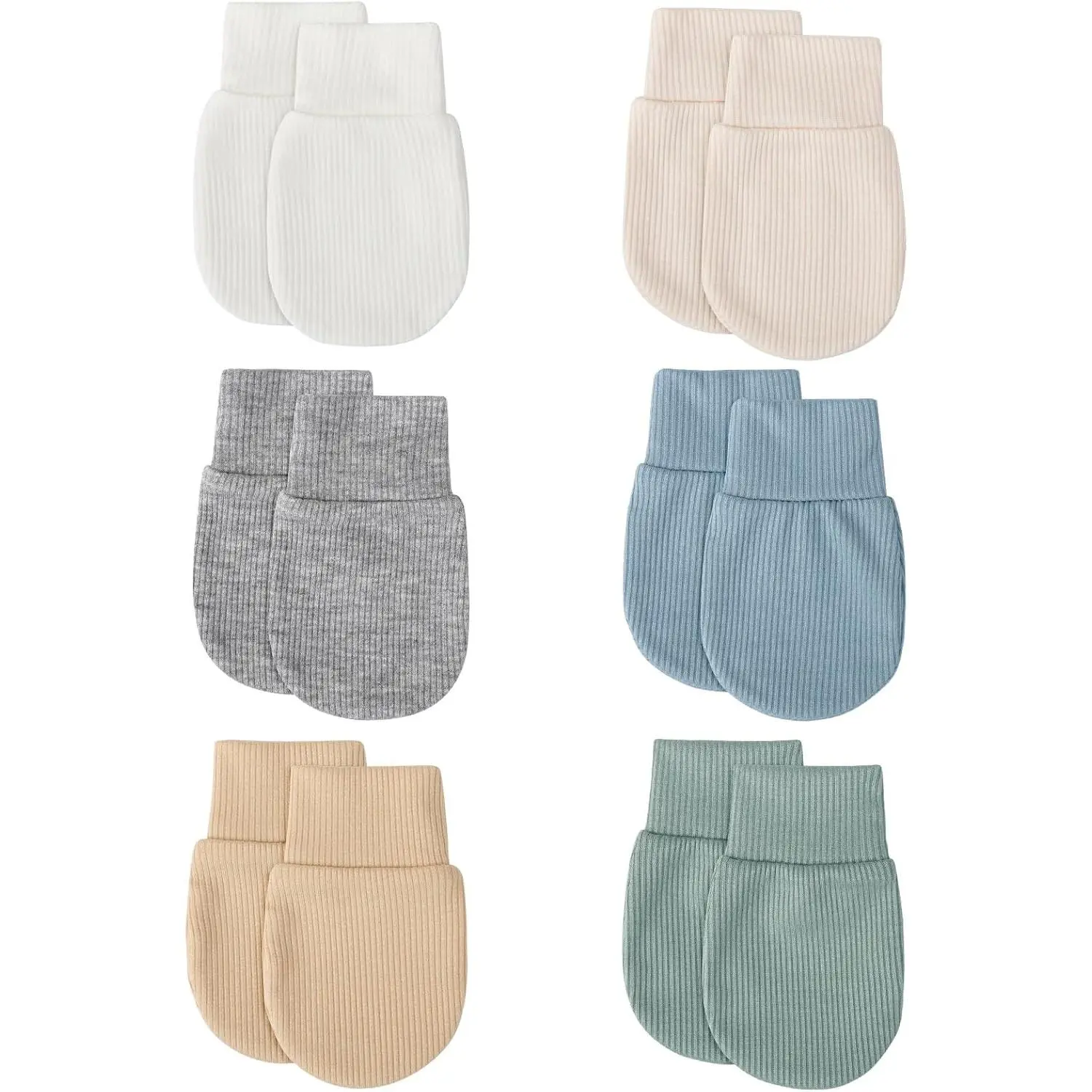 6 Pairs Newborn Baby Boys Girls Mittens 0-6 Months Unisex-Baby Infant Mittens Elastic No Scratch Wrist Gloves