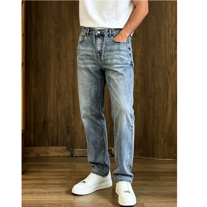 Men's Stretch Slim Fit Blue Skinny Straight Jeans
