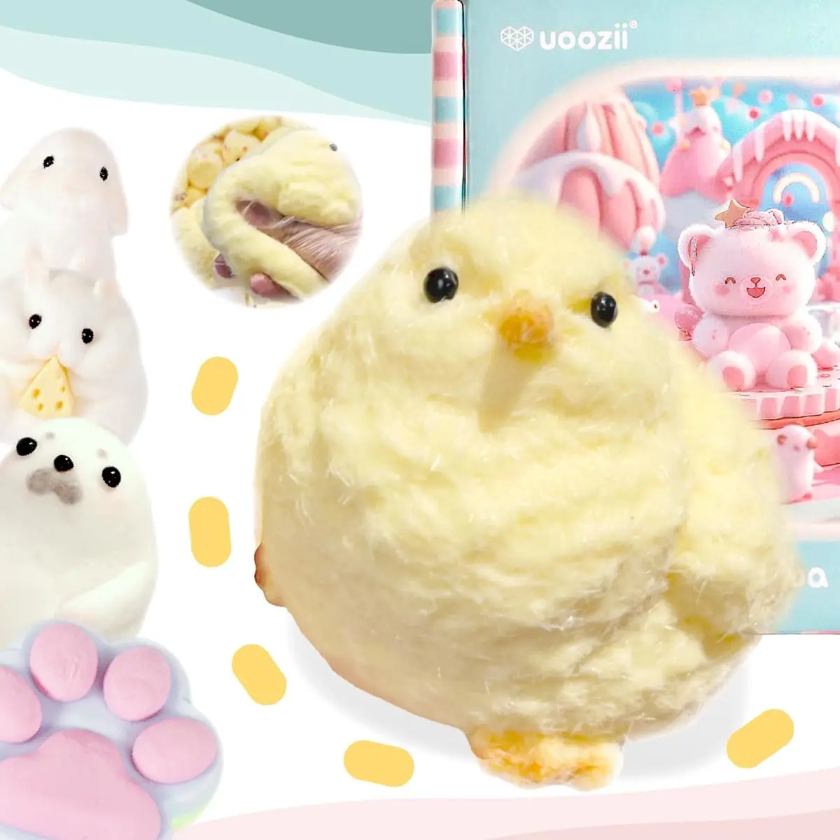 Handmade Chick Taba Squishy Toys Ultra Soft Squishy Fidget Toys Silicone Squeeze Toys for Kids & Adults ( Chicken )