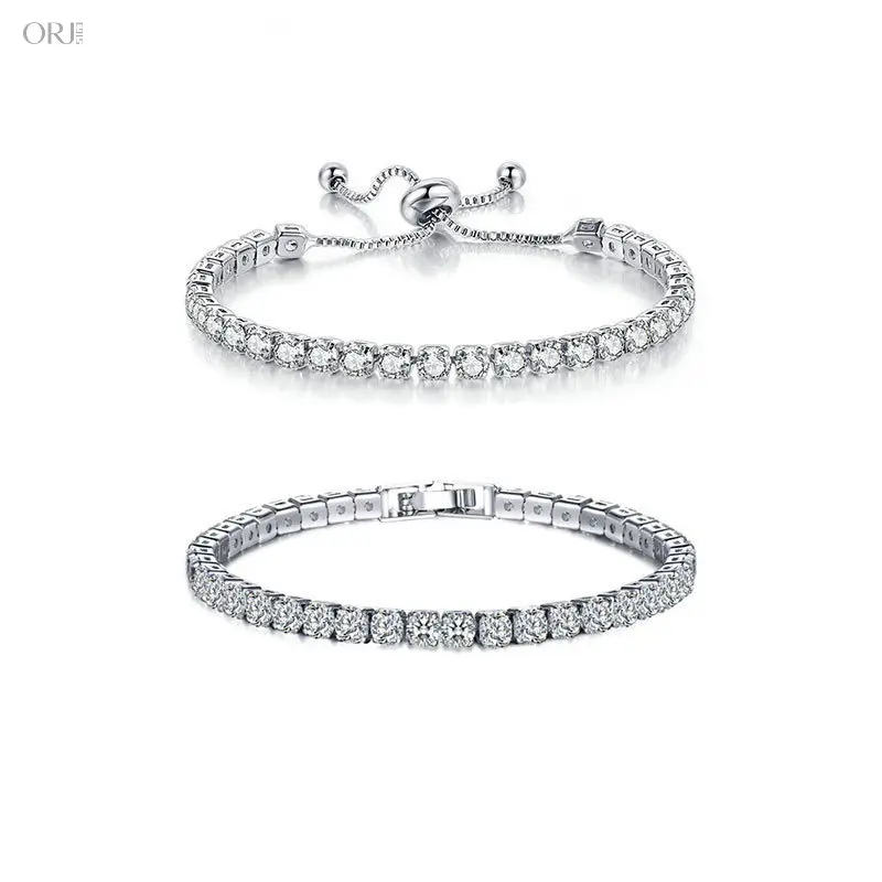2Pcs 4mm Cubic Zirconia Tennis Bracelets Set Adjustable Pull Slide Chain Stackable Layering Bracelet Jewelry Gift For Women Daily Party Wedding,bible,verse bracelet,Gothic,Exaggerated,Skeleton,Hand,inspirational,message,card,pendant,necklace,boh,permanent