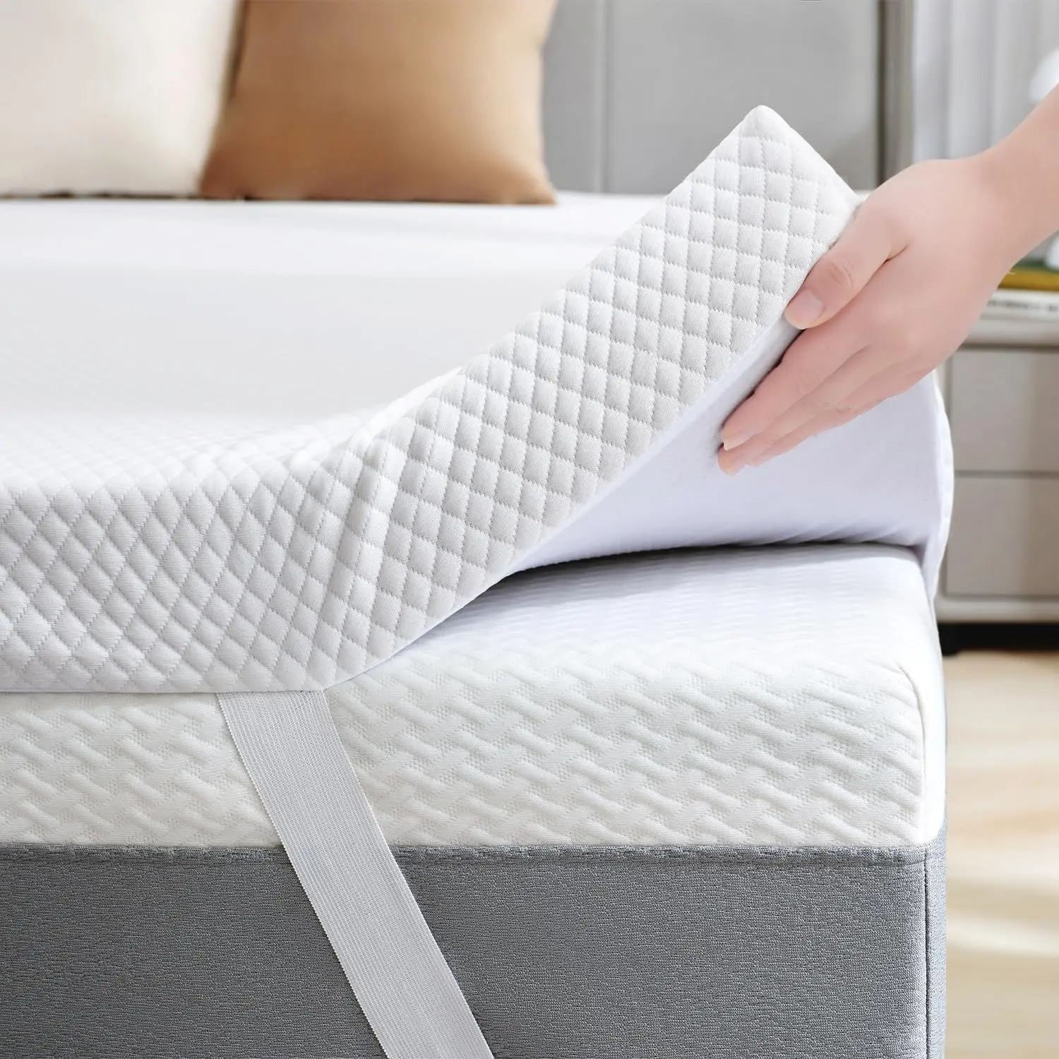 SINWEEK Twin Size 2 Inch Gel Memory Foam Mattress Topper, Ventilated High Density Pad for Back Pain Relief, Removable Soft Cover, CertiPUR-US Certified