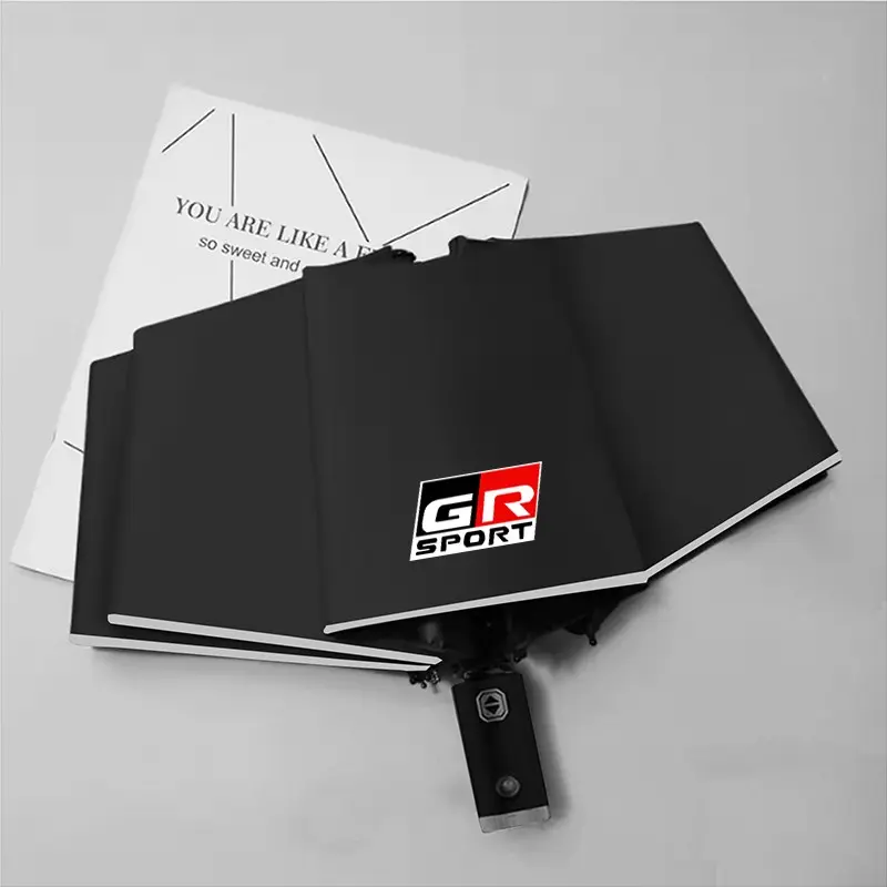 Automatic Reflective Car Umbrella, Three-Color Nylon Waterproof, Stainless Steel Frame, Foldable, Night Light, for Toyota Models