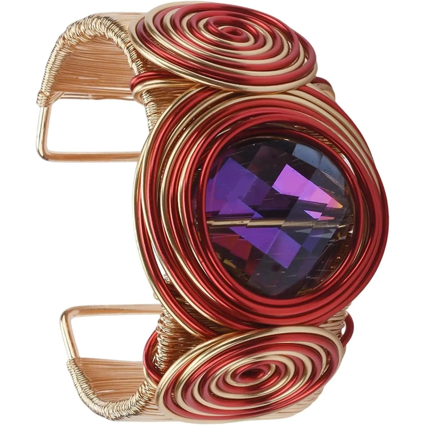 Wide Cuff Chunky  Bracelets for Women Open Cuff Bangles | Sparkly Rhinestone Wrist Cuff Bracelets as