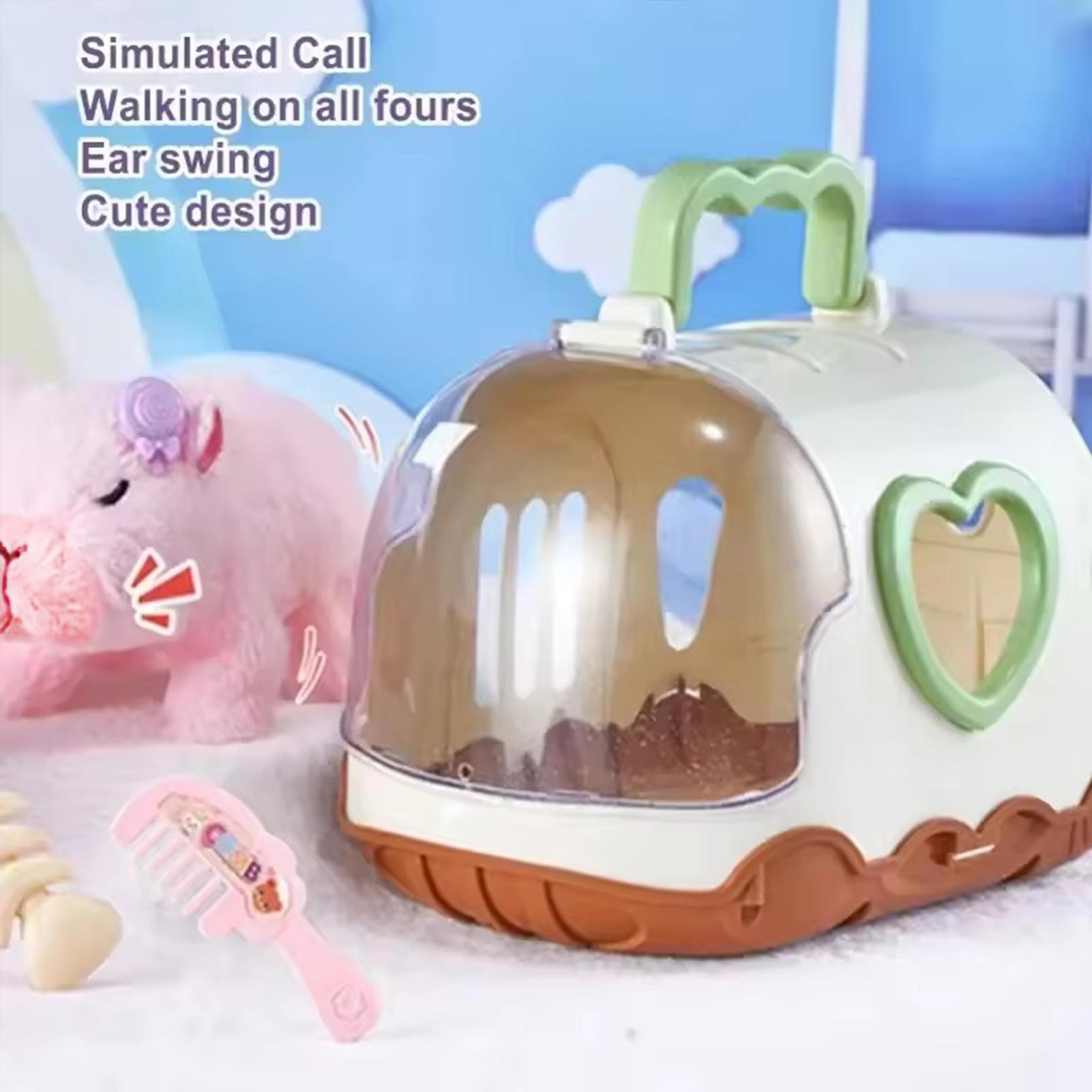 Electric Capybara Walking Doll Toy With Sound Children's Electric Plush Dolls Toy Animal Capybara Plush Figure Set Random Color