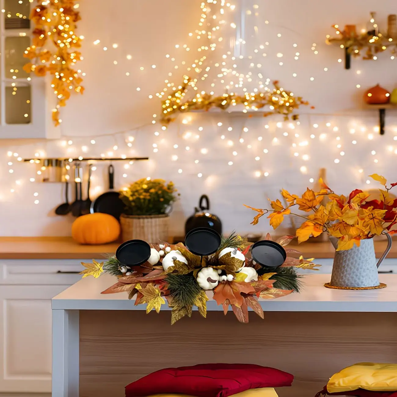 Candlestick decorations, for Halloween, Christmas and Thanksgiving.
