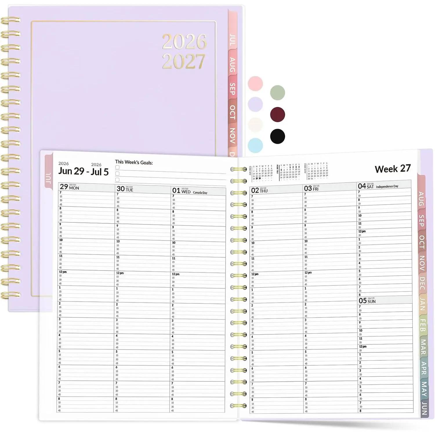 Appointment Book Planner 2026-2027, Daily Weekly Monthly Calendar Planner (Jul 2026-Jun 2027), 8.5"X11" Hourly Agenda with 15-Min Slots, Flexible Cover Office School Organizer, A4,