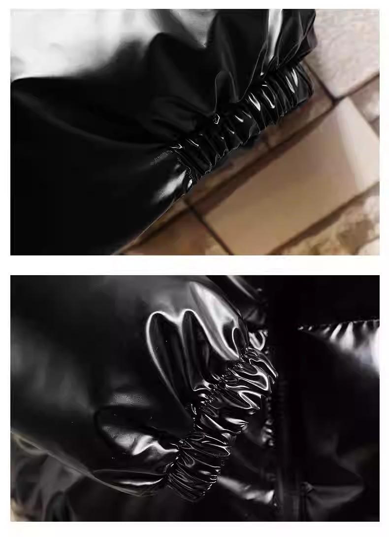 Mens Shiny Puffer Jacket Zip Up Hooded Coat Thick Cotton Padded Outerwear Warm Winter Streetwear Fashion Casual Loose Fit Clean Look Windproof Thermal Jacket With Side Pockets Stylish Minimalist Design For Cold Weather Comfort SpringStatements Mens Shiny Puffer Jacket Zip Up Hooded Coat Thick Cotton Padded Outerwear Warm Winter Streetwear Fashion Casual Loose Fit Clean Look Windproof Thermal Jacket With Side Pockets Stylish Minimalist Design For Cold Weather Comfort SpringStatements