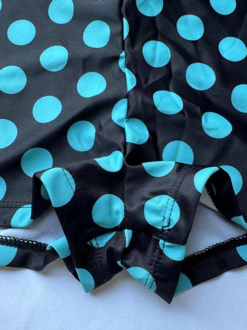 Plus Size Colorblock Patchwork Polka Dot Print 2 in 1 Tankini 2 Piece Set, Plus Adjustable Strap Scoop Neck Swim Top & Swim Shorts, Women's Plus Swimsuit for Summer Beach Holiday Vacation, Tankiniswimwear, Tankini Swimsuits Women