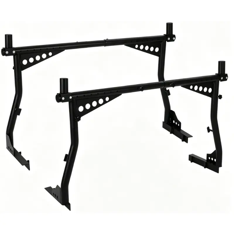 Adjustable Steel Truck Ladder Rack – 48.4–72.8" Extendable – 1000lb Capacity – No-Drill J-Bolt Install – Fits Full-Size Pickups – Black