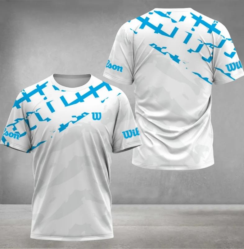 Kyn Apparel 2026 men's W-letter printed casual quick drying sports top outdoor men's soft and breathable round neck T-shirt