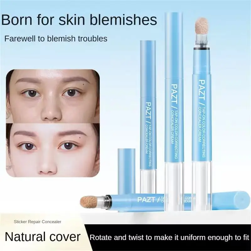 Clear Concealer Liquid Pen, Hydrating Concealer for Dark Circles, Redness, Acne Marks, Lightweight Long-Lasting All Day Coverage Makeup Base