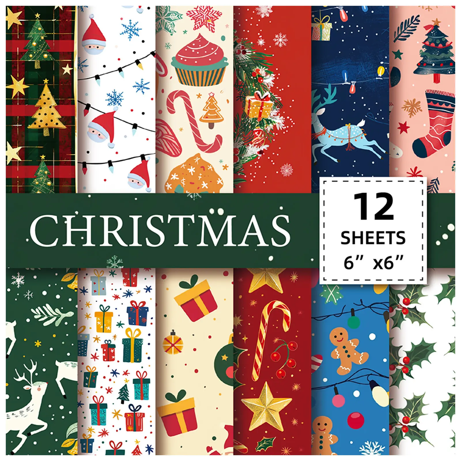 12pcs Reindeer and Christmas Wreath Sticker—an Office-friendly, Faith-based Design Suitable for Scrapbooks, Journals, Laptops, Water Bottles, Cars, and More; A Gift Featuring A Positive Message.