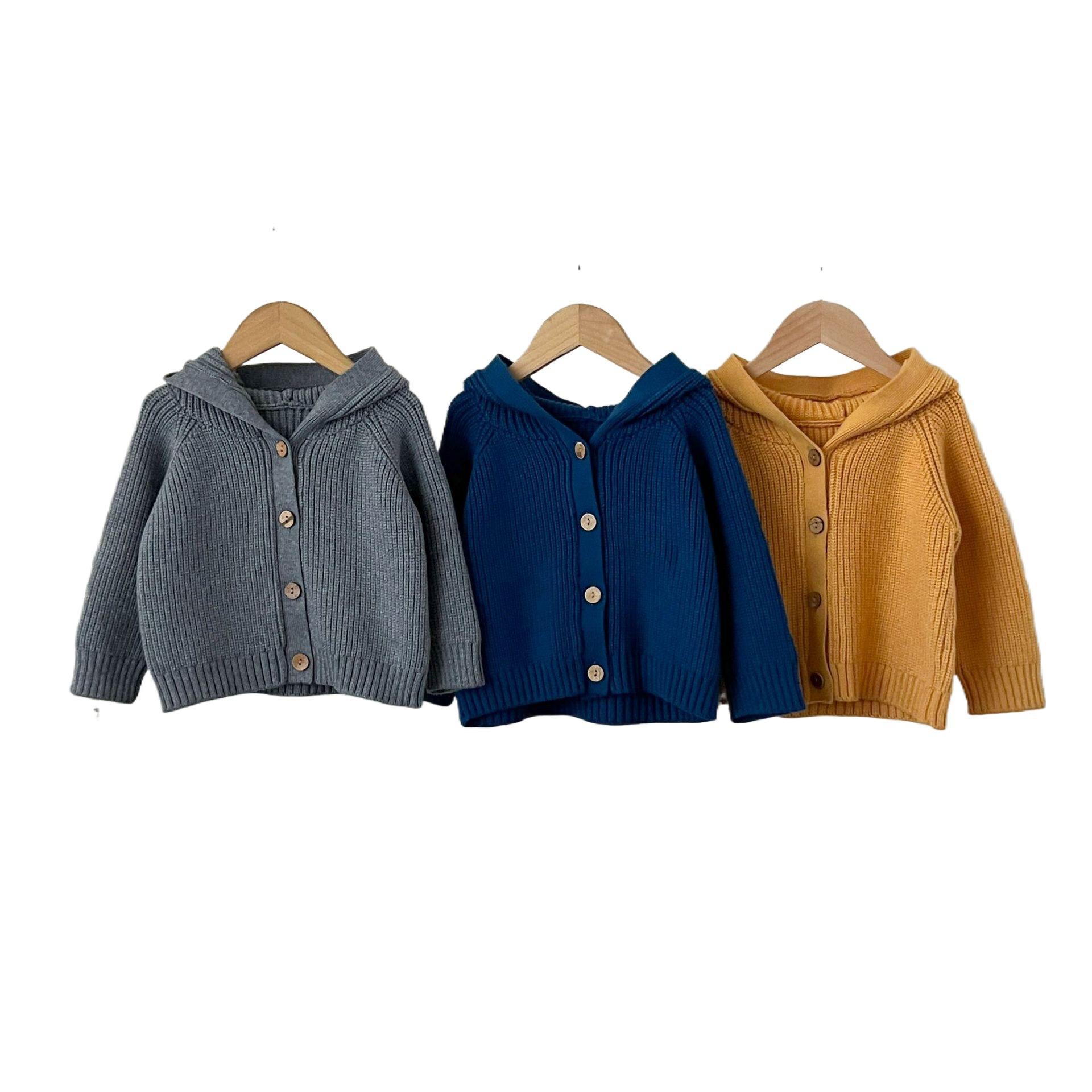 NewNewSweater Boys and Girls Baby Hooded Jacket Autumn and Winter Sweater Cardigan