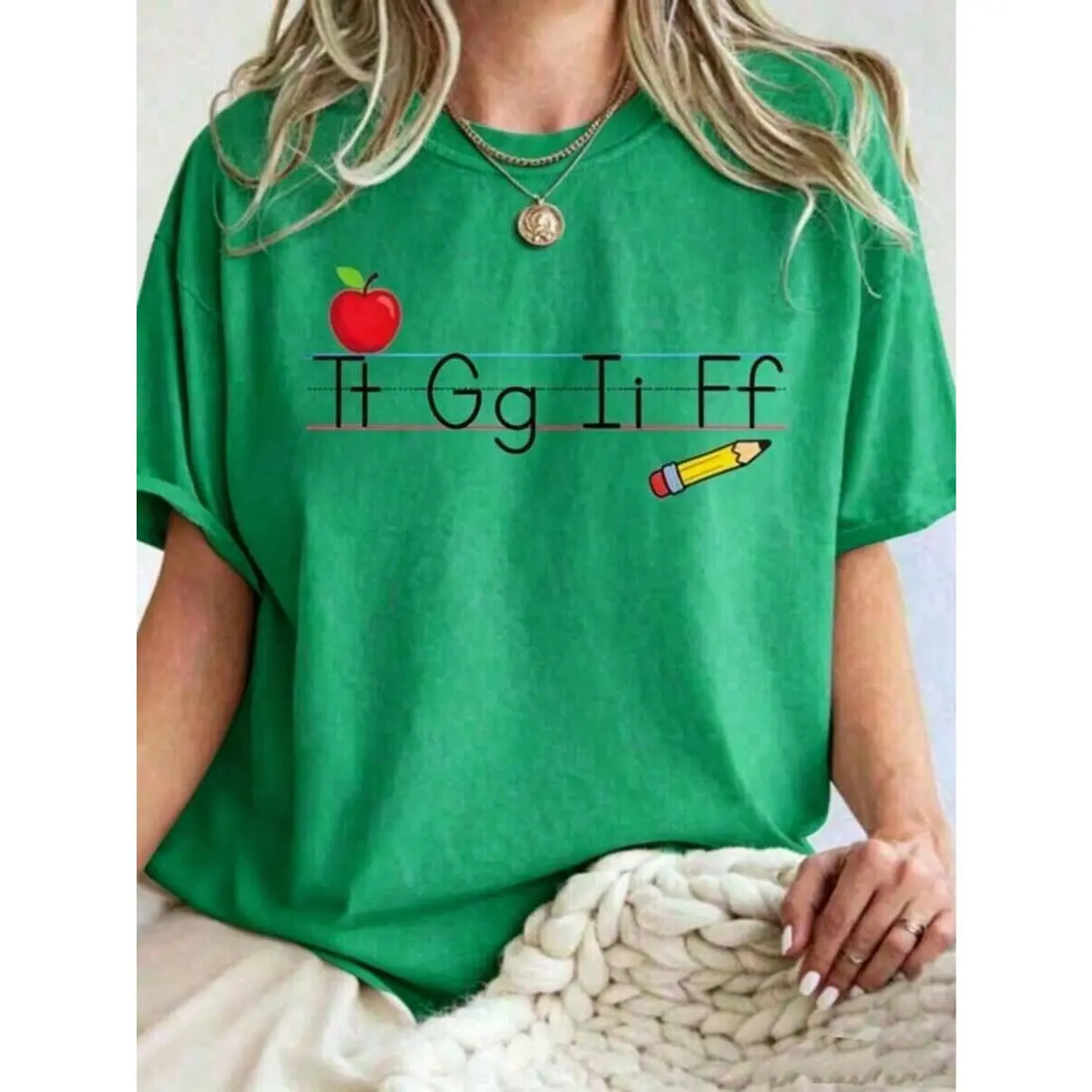 Women's TGIF Teacher Graphic T-Shirt, Funny Kindergarten Teacher Tee, Soft Cotton Relaxed Fit Casual Teacher Appreciation Outfit Top