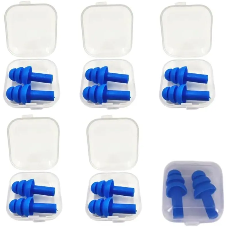Swimming Earplugs,Swimming Ear Plugs Comfortable, ,  Ear Plugs for Swimming Ear Plugs Swimming Showering Case for Swimming, Surfing 6 Pairs