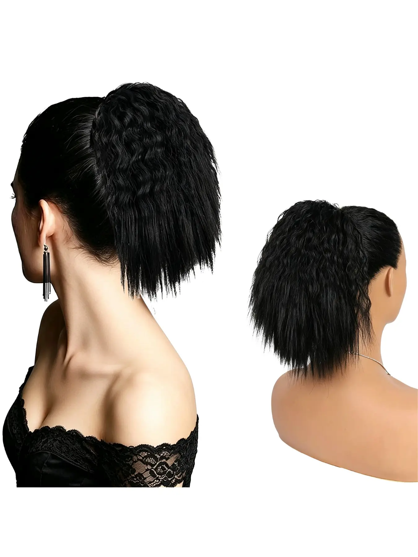 10" Wavy Claw Clip Ponytail Hair Extension | Thick Fluffy Bouncy Natural Layered Ponytail Extension Easy Install Claw Clip Suitable for All Occasions Daily Wear