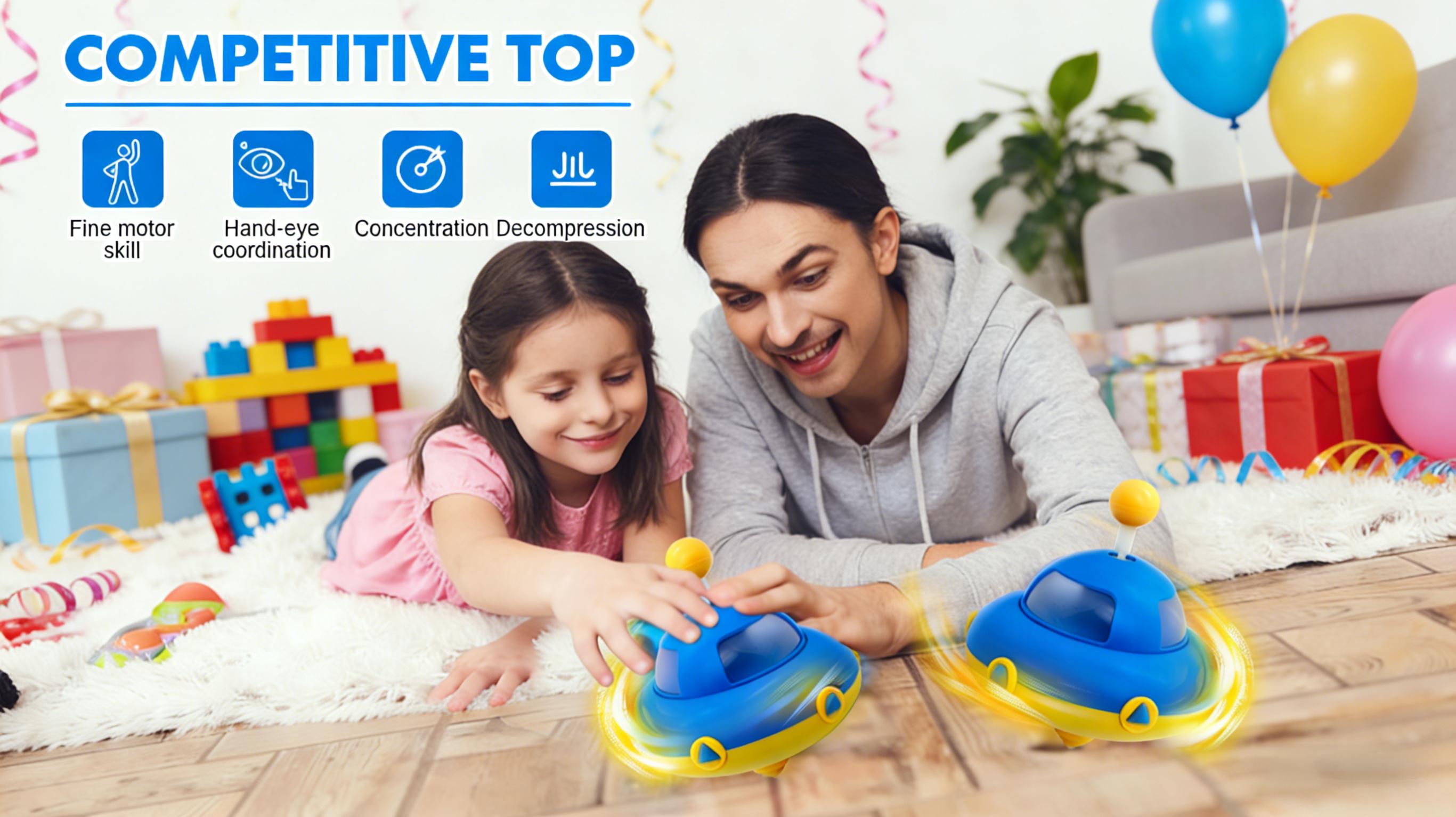 Luminous rotating gyro,Light Up Spining Top Toy with Flashing Lights, Learning and Sensory Toys for Toddlers, Fidget Toys for Adult and Kids, Birthday Party Favors Toys for 3 4 5 6 7 8 9 10 Year Old Boys Girls