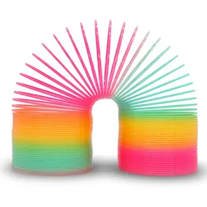 4.2 Inch Boxed Jumbo Rainbow Coil Spring Toy, Classic Giant Novel Magic Decompression Spring Toy, Great for Small Party Favor, Stocking Stuffers for Kids & Adults