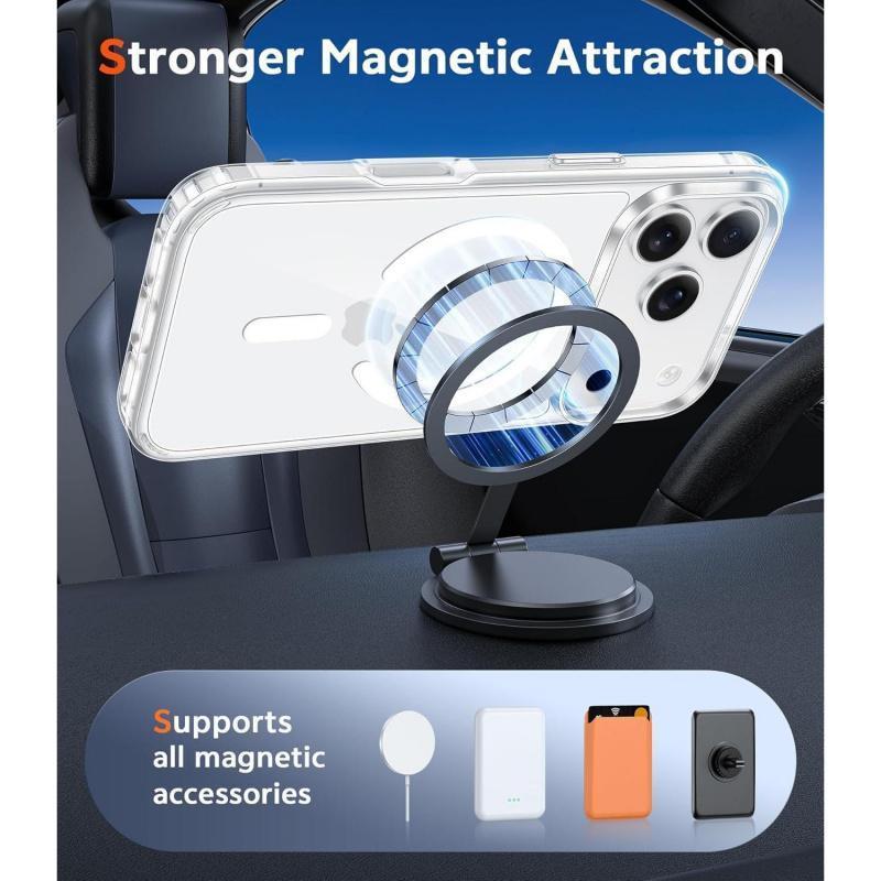 Clear phone Case for iPhone 17/16/16E/15/14/13/12/11 Promax Pro Plus Air,Luxury Transparent Acrylic Magnetic Wireless Charging Cover,Anti-yellowing phone case, Shockproof, Shatterproof | Compatible with MagSafe